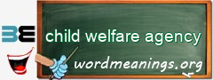 WordMeaning blackboard for child welfare agency